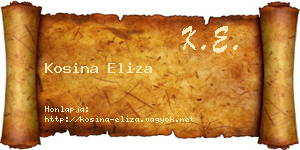 Kosina Eliza névjegykártya